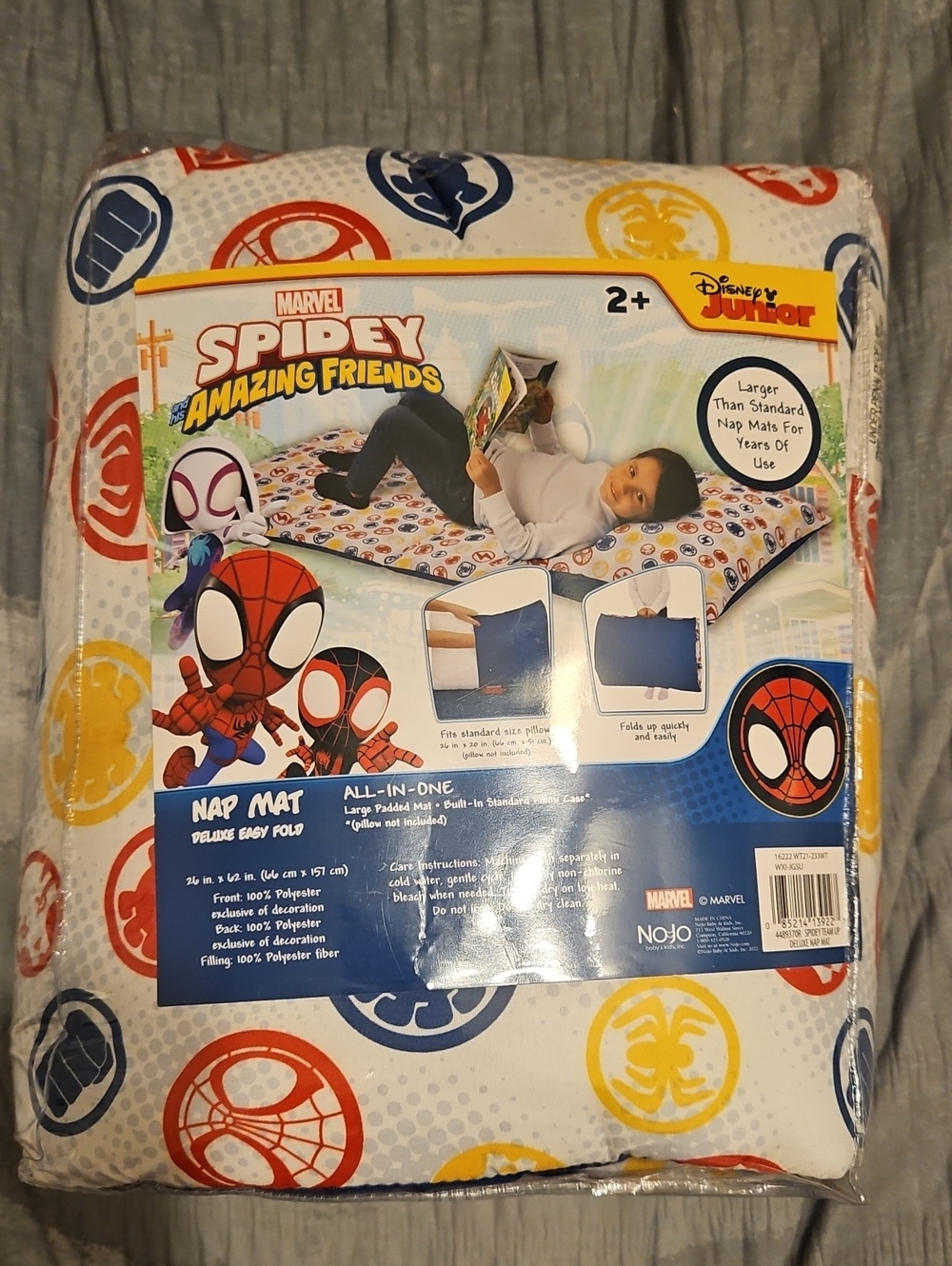 NWT Marvel Spidey & His Amazing Friends Kids Nap Mat Pillow Blanket